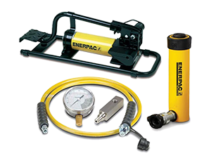 SCR106FP, 101 kN, 156 mm stroke, hydraulic cylinder and foot pump set